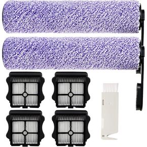 Floor ONE S5 Roller Brush and HEPA Filter Replacement for Tineco Floor ONE S5 / S5 Pro / S5 Pro 2 Cordless Wet Dry Vacuum Cleaner Replacement Parts,2 Brush Rollers+4 HEPA Filters+1 Cleaning Brush