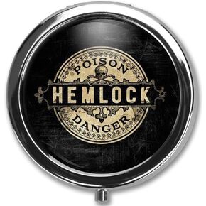 Hemlock Pill Box Pill Case Pill Box Holder Trinket Stash Box Arsenic Vintage Style Medicine Vitamin Pill Organizer Case Black ETFNXRG 0