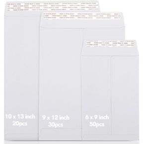 100 Pcs 3 Sizes Catalog Mailing Envelopes, Peel and Seal, Anti Tear Kraft Paper Printable Catalog Envelope for Filing, Storing or Mailing Documents Yellow, 6 x 9 In, 9 x 12 In, 10 x 13 in