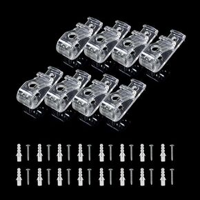 Gocelyn Curtain Clear P Clip Hooks with Screws, Roller Shade Clear Safety Chain and Cord Guide Fixation Hooks for Vertical Roman Roller Blinds Ball Bead Chain Cord Control
