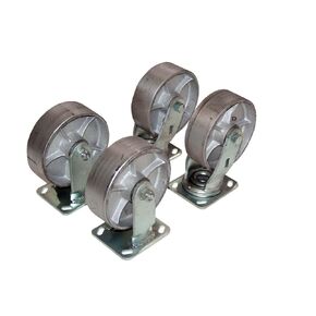 Vestil HOP-SC8-2 Semi-Steel Plate Caster Set for Self-Dumping Hopper, 8" Diameter Wheels, 4800 lb. Capacity