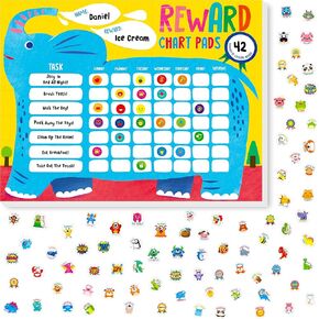 Magnetic I Did It Reward Chart, Pad with 50 Perforated Sheets Plus 2648 Motivational Stickers Adorable Chore Chart Fridge Daily Schedule for Multiply Kids Chore/Good Habits/Exercise/Diet (12" x 9")