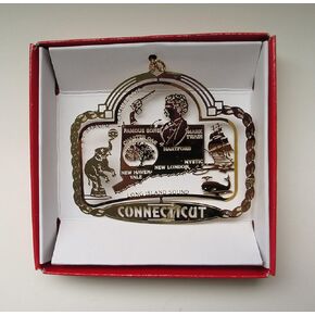 Connecticut Brass Ornament State Landmarks Souvenir