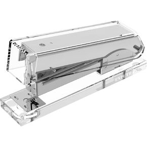 Acrylic Stapler,Clear and Gold-Tone Hardware, Beautiful Desk Accessory for Office Home or School,Takes Standard 24/6 or 26/6 Staples