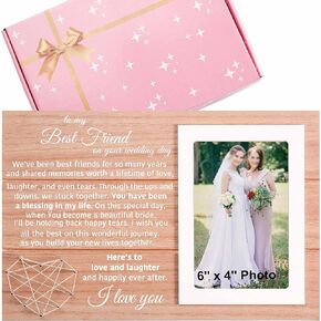 To My Best Friend on Your Wedding Day-Wedding Frame Gift for Bride from Best Friend-Friendship Gift for Bride-Bridal Shower Gift for Bride-Photo Frame Picture Frame Gift-Best Friend Get Married