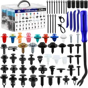 Car Push Retainer Clips Screws 1430PCS Auto Fasteners Assortment-47 Most Popular Sizes Door Panel Trim Screw Clips Nylon Bumper Fender Rivets with Fastener Remover for Ford GM Toyota Honda Chrysler