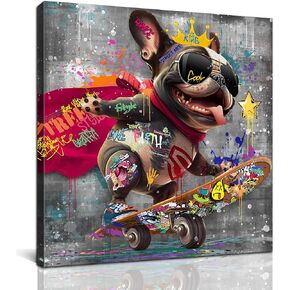 Canvas Wall Art Street Graffiti Picture Banksy Wall Art for Bedroom Living Room Framed Wall Art Easy to Hang Size 20" W x 20 H
