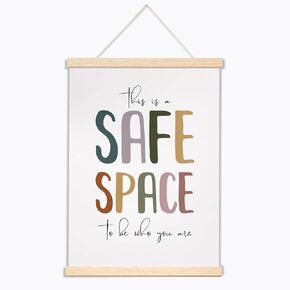 Safe Space Hanging Banner, Therapy Office Wall Decor, Mental Health Banners, Counseling Banner, Classroom Decor, Bulletin Board Decorations, School Counselor Office Wall Decor
