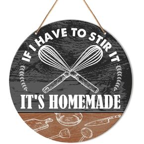 Muktoujaumai Funny Kitchen Sign Decor for Wall, Kitchen Baking Hanging Sign Decor Rustic Cooking Wall Decoration Bakery Wood Sign for Dining Room, Cafe, Housewarming Kitchen Gift for Mom Baker