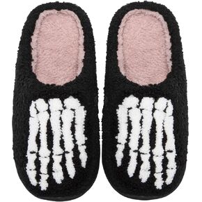 Halloween Pumpkin Slippers Women Men Jack O Lantern Fuzzy Spooky Slides Soft Plush Cozy Open Toe Slippers Indoor Outdoor