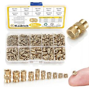 420Pcs M3 M4 M5 Threaded Inserts Assortment Kit for 3D Printing Components, Metric Brass Knurled Nuts, Insert by Heat into Plastic Parts in Kuwait
