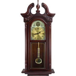Bedford Clock Collection Wall Clock, Cherry Oak