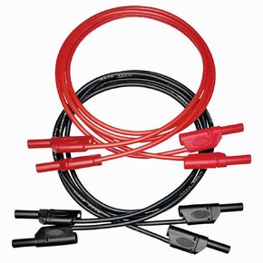 CESS-212 Safety Banana Cable - 2 Pairs, 3 Feet Length, 12 AWG Soft Silicone, Male to Male Test Leads, Tinned Copper Wire for Secure Electrical Testing