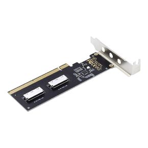 Chenyang SFF-8611 to SFF-8639 Cable,OCuLink PCIe PCI-Express SFF-8611 8X 8-Lane to 2 SFF-8639 U.2 4X SSD Data Active Cable 50cm