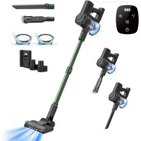 Cordless Stick Vacuum Cleaner - 30Kpa Powerful Suction with Brushless Motor, Self Standing Design, 45 Mins Runtime, LED Display, 6 in 1 Lightweight Handheld Vacuum for Home Hard Floor and Carpet