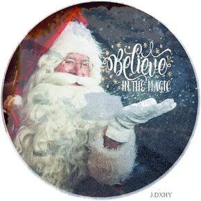 Tin Poster Metal Sign Believe In The Magic Santa Claus Wreath For Christmas Wreaths Round Wreath Attachment Round Wreath Wall Decor S Vintage Garage Yard S Home Decor,12 Inch Fe71 Plaque Retro Signs