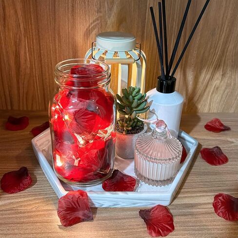 Winlyn 3000 Pcs Red Silk Rose Petals Set - Scented Ready-to-use Separated Realistic Artificial Rose Flower Petals for Romantic Night for Her for Him for Weddings Anniversaries Valentine's Day Decor in Saudi Arabia