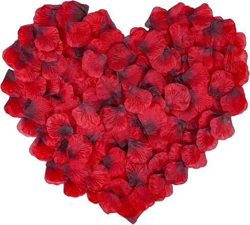 Winlyn 3000 Pcs Red Silk Rose Petals Set - Scented Ready-to-use Separated Realistic Artificial Rose Flower Petals for Romantic Night for Her for Him for Weddings Anniversaries Valentine's Day Decor in Saudi Arabia