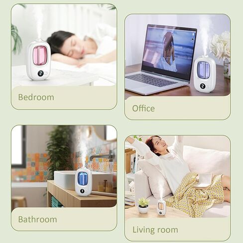 Essential Oil Diffuser, Aromatherapy Fragrant Oil Diffuser Vaporizer for Home Hotel Office Small & Large Room with LED Display, Automatic 4 Gear Adjustable, Rechargeable in Saudi Arabia