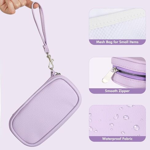 Tampon Holder for Purse, Portable Tampon Bag with Handle,Travel Pads Tampons Pouch, Pu Leather Small Tampon Organizer Case for Feminine Products, Waterproof Period Bags for Women Girls in Kuwait