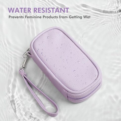 Tampon Holder for Purse, Portable Tampon Bag with Handle,Travel Pads Tampons Pouch, Pu Leather Small Tampon Organizer Case for Feminine Products, Waterproof Period Bags for Women Girls in Kuwait