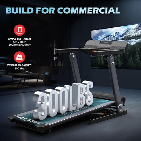 Foldable Treadmill for Home Use, Wide Shock Absorption Deck for Walking or Running, 300 lbs Weight Capacity, Preset Programs, Bluetooth Enable, LED Display |R5 PRO 12% R7 R9 18% Auto Incline in Saudi Arabia