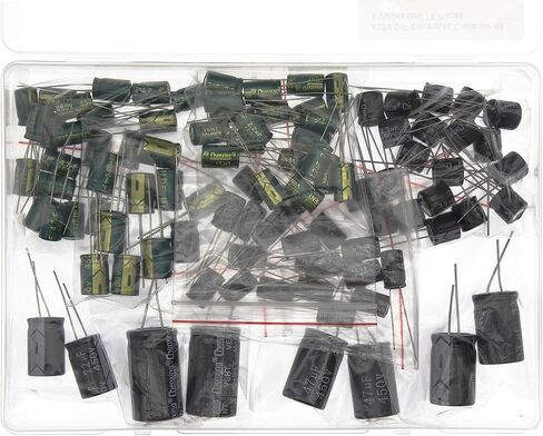 8 Values Total 78 Pieces 450V DIP Electrolytic Capacitor Kit 1uF 2.2uF 4.7uF 10uF 22uF 33uF 47uF 100uF in Saudi Arabia