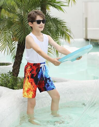 ALISISTER Boys Swim Trunks with Compression Liner with Pockets Bathing Suit 2-20 Years Old in Kuwait