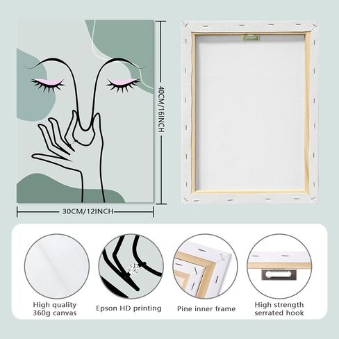 Pinetree Art مضحك ديكور جدار الحمام لطيف حكيم الأخضر بوهو طباعة قماش للحمام الحد الأدنى خط مجردة ديكور جدار الفن للمرحاض المرحاض (حكيم الأخضر، 12 "× 16") in Kuwait