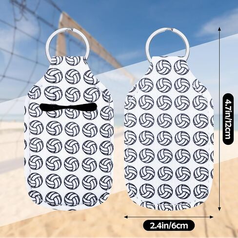 Quelay 20 Pcs Volleyball Hand Sanitizer Holder Volleyball Lipstick Holder Keychains Lip Balm Holder Reusable Empty Travel Size Bottle Holders Key Fob Pouch for Backpack and Purse in Saudi Arabia
