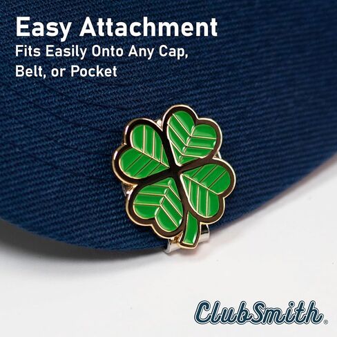 ClubSmith® Premium Golf Ball Marker Hat Clip Set, Lucky Clover & Shamrock, Funny Magnetic Golf Ball Marker, Putting Marker Coin Cool Golf Accessories, Golf Gifts for Men & Women in Kuwait