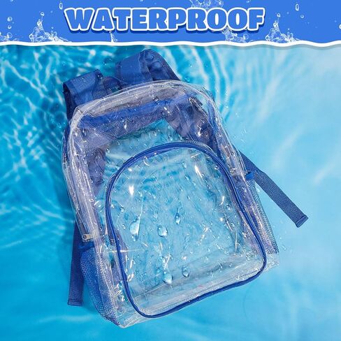 Amylove 6 Pcs Clear Backpack bulk for Stadium Events Heavy Duty PVC Transparent Bookbag for College Workplace Security (17 Inches,Pure Black) in Saudi Arabia