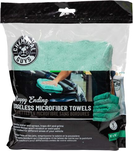 Chemical Guys Happy Ending Ultra Plush Edgeless Microfiber Towel, Red (16" x 16") in Saudi Arabia