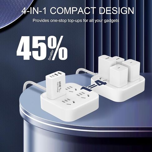 40W 4-Port USB C Charger Block Wall Charger Fast Charging Dual Port PD Power Converter + QC Double Wall Plug Multiport Type C Brick Charger for iPhone 15 14 13 12 11 Pro Max XS XR X، Samsung in Kuwait