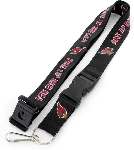 aminco NFL Arizona Cardinals Red Seas Team Lanyard, Black, 6 in Saudi Arabia