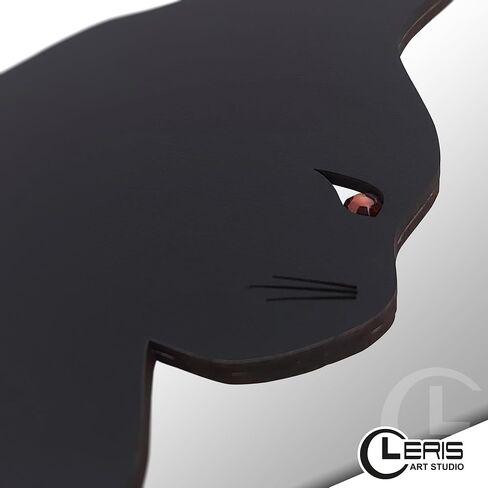Black Cat Swinging Wall Clock, Cat Clock, Cat Clock with Moving Tail, Funny Wall Clock, Cute Wall Clock, Gift for Cat Lovers, Flat Unnumbered Surface. (Numbered) in Saudi Arabia
