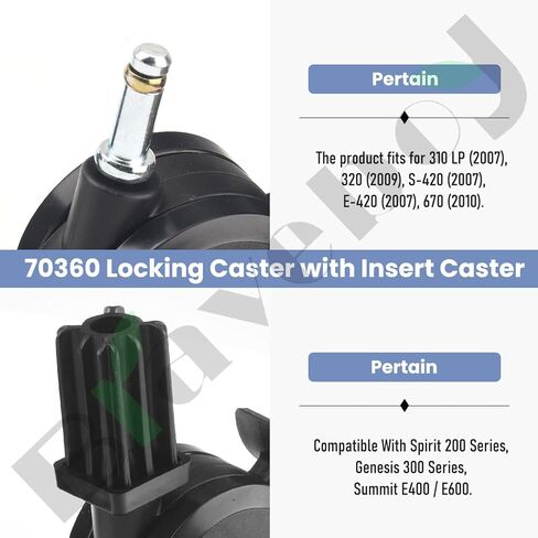 عجلة قفل 70360 مع قطر عجلة إدراج 2-7/8 بوصة/طول ساق العجلة 1-1/4 بوصة لسلسلة Weber Genesis (2007-2011)، سلسلة Spirit (2009-2012)، شوايات الغاز من سلسلة Summit (2007-2011) (1) in Kuwait