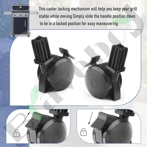 عجلة قفل 70360 مع قطر عجلة إدراج 2-7/8 بوصة/طول ساق العجلة 1-1/4 بوصة لسلسلة Weber Genesis (2007-2011)، سلسلة Spirit (2009-2012)، شوايات الغاز من سلسلة Summit (2007-2011) (1) in Kuwait