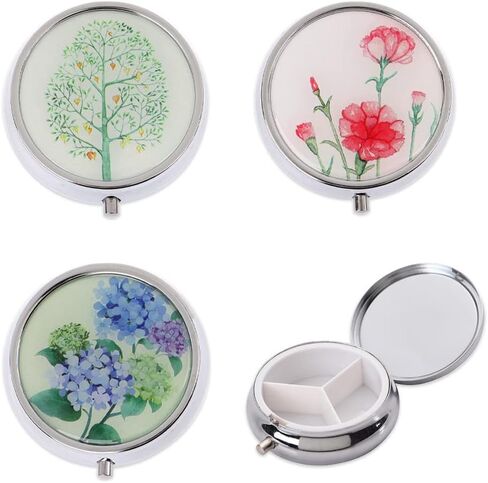 3 عبوات من علب حبوب الدواء من Maigendoo، منظم دوائي دائري، حافظة حبوب منع الحمل اليومية، حاوية تخزين الأدوية المدمجة، حافظات حامل السفر المحمولة للحبوب/زيت السمك/الفيتامينات/المكملات الغذائية، 3 أنماط in Kuwait