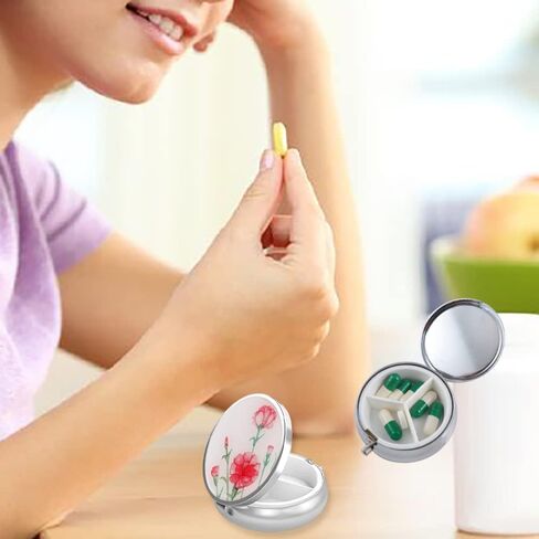 3 عبوات من علب حبوب الدواء من Maigendoo، منظم دوائي دائري، حافظة حبوب منع الحمل اليومية، حاوية تخزين الأدوية المدمجة، حافظات حامل السفر المحمولة للحبوب/زيت السمك/الفيتامينات/المكملات الغذائية، 3 أنماط in Kuwait