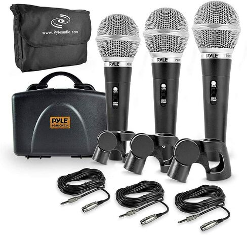 Pyle Universal Adjustable Tripod Microphone Stand - Pair of Heavy Duty Lightweight Professional Compact Extendable Stage Studio Floor Standing Boom Mic Holder w/Carry Bag, 5/8" Adapter PMKSKT35.5 in Saudi Arabia