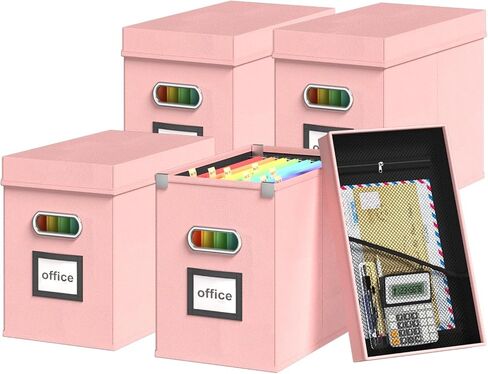 Huolewa Fireproof File Organizer Box With Lock, Collapsible Fireproof Important Document Organizer Box, Portable Travel/Home/Office File Safe Box with Handle for Documents Folders Storage -Black in Saudi Arabia