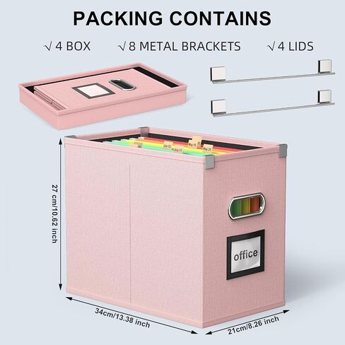 Huolewa Fireproof File Organizer Box With Lock, Collapsible Fireproof Important Document Organizer Box, Portable Travel/Home/Office File Safe Box with Handle for Documents Folders Storage -Black in Saudi Arabia