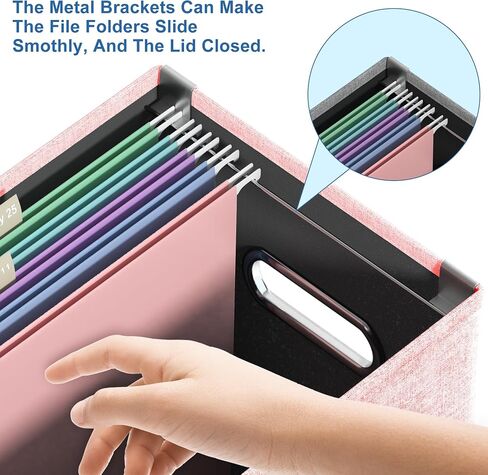 Huolewa Fireproof File Organizer Box With Lock, Collapsible Fireproof Important Document Organizer Box, Portable Travel/Home/Office File Safe Box with Handle for Documents Folders Storage -Black in Saudi Arabia