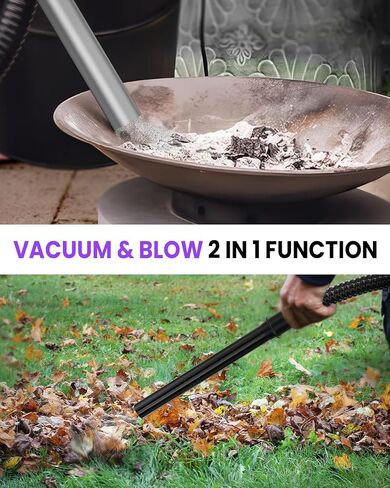 Ash Vacuum for Pellet Stoves: 5.2 Gallon Fireplace Ash Vac with 1200w Powerful Suction & Wheeled Base - Ash Vacuum Cleaner for Fireplaces, Pellet Grill, Wood Stove, Fire Pits (Blue) in Saudi Arabia