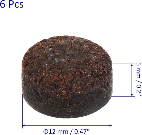 6 Pack Pool Cue Tips - Billiard Cue Replacement Tip, Wear-Resistant, Apply to Pool Cues/Snooker (10mm Dia, Brown) in Saudi Arabia