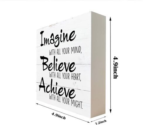لافتات خشبية ملهمة، ديكور مكتب تسجيل صندوق خشبي، لوحة خشبية تعليمية، ديكور غرفة الصالة الرياضية، ديكور الفصول الدراسية، ديكور منزلي إيجابي لغرفة الأطفال، هدية للأطفال الخريجين، تخيل صدق تحقيق in Kuwait