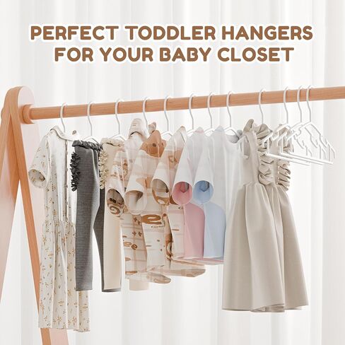 Kids Plastic Hangers, Baby Clothes Hangers for Closet 50 Packs Non-Slip Toddler Hangers for Infant Child Clothing, Small Children Hangers for Pants Coats Skirts (White) in Saudi Arabia