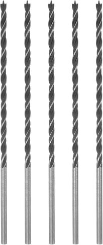 10pcs Brad Point Drill Bits 5mm/0.2" Dia Straight Round Shank Drill Metric Brad Point 5" Drilling Depth Spiral Twist Drill Bits for Carpenter Woodworking Plastic Rubber, Black in Saudi Arabia