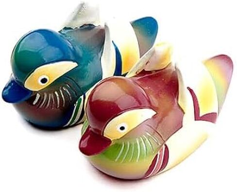 Korean Traditional Marble Mandarin Duck Korean Wedding Symbol of Love Colorful Duck + Silk Pouch in Saudi Arabia